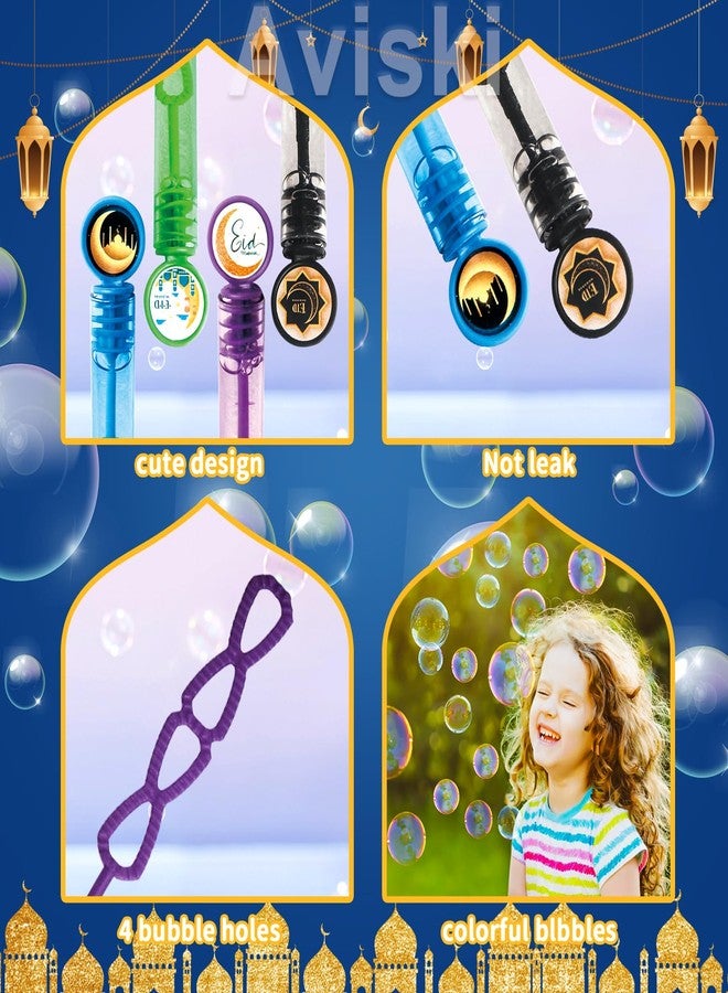 Aviski 40Pcs Eid/Ramadan Mubarak Bubble Wands, Mini Bubble Wands for Eid Party Favors, Islamic Gift Toys for Girls Boys Kids Toddler Adults, Party Bag Stuffers Goodie Bag Filler, Classroom Prizes - Image 3